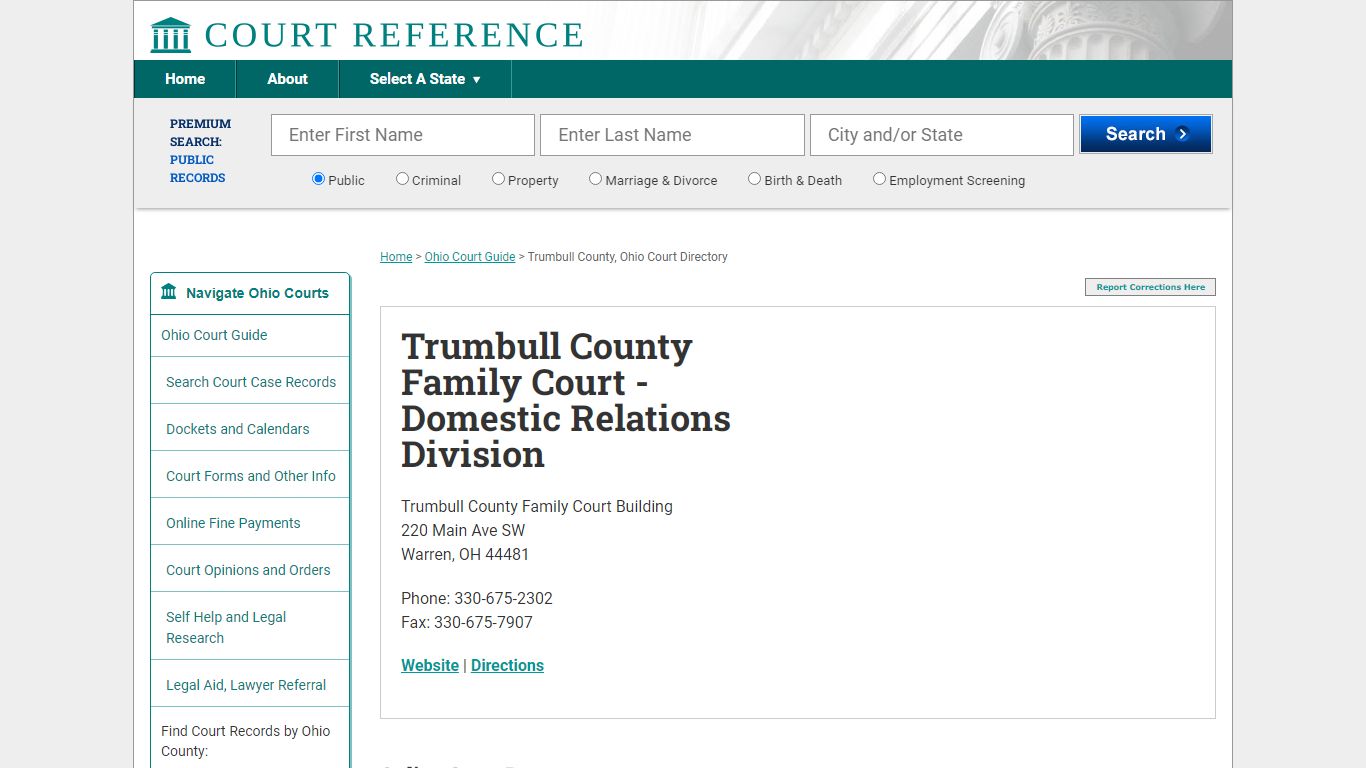 Trumbull County Family Court - Domestic Relations Division